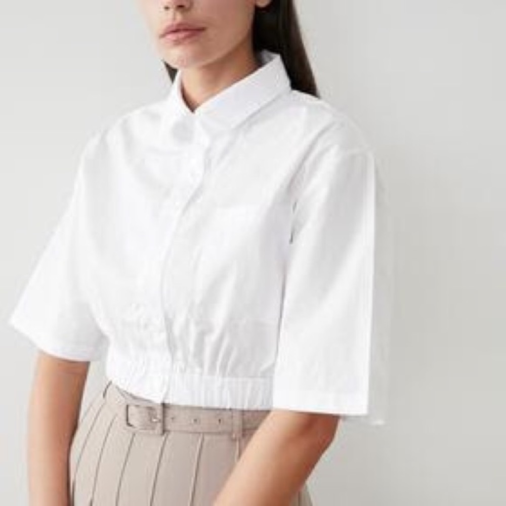 NWT Crop collared button up - medium